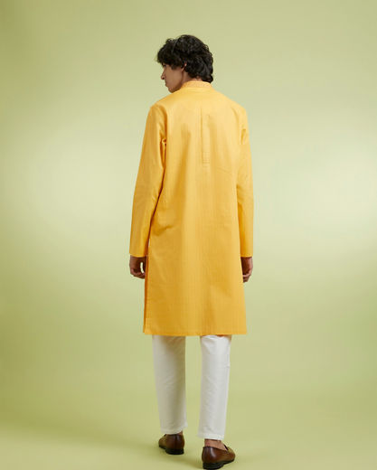 Diwas Men Mellow Mustard Cotton Kurta