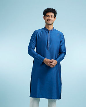 Diwas Men Ethereal Mid-Blue Elegance Kurta
