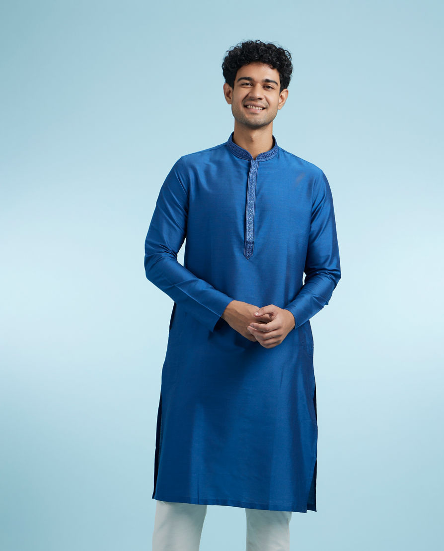 Diwas Men Ethereal Mid-Blue Elegance Kurta