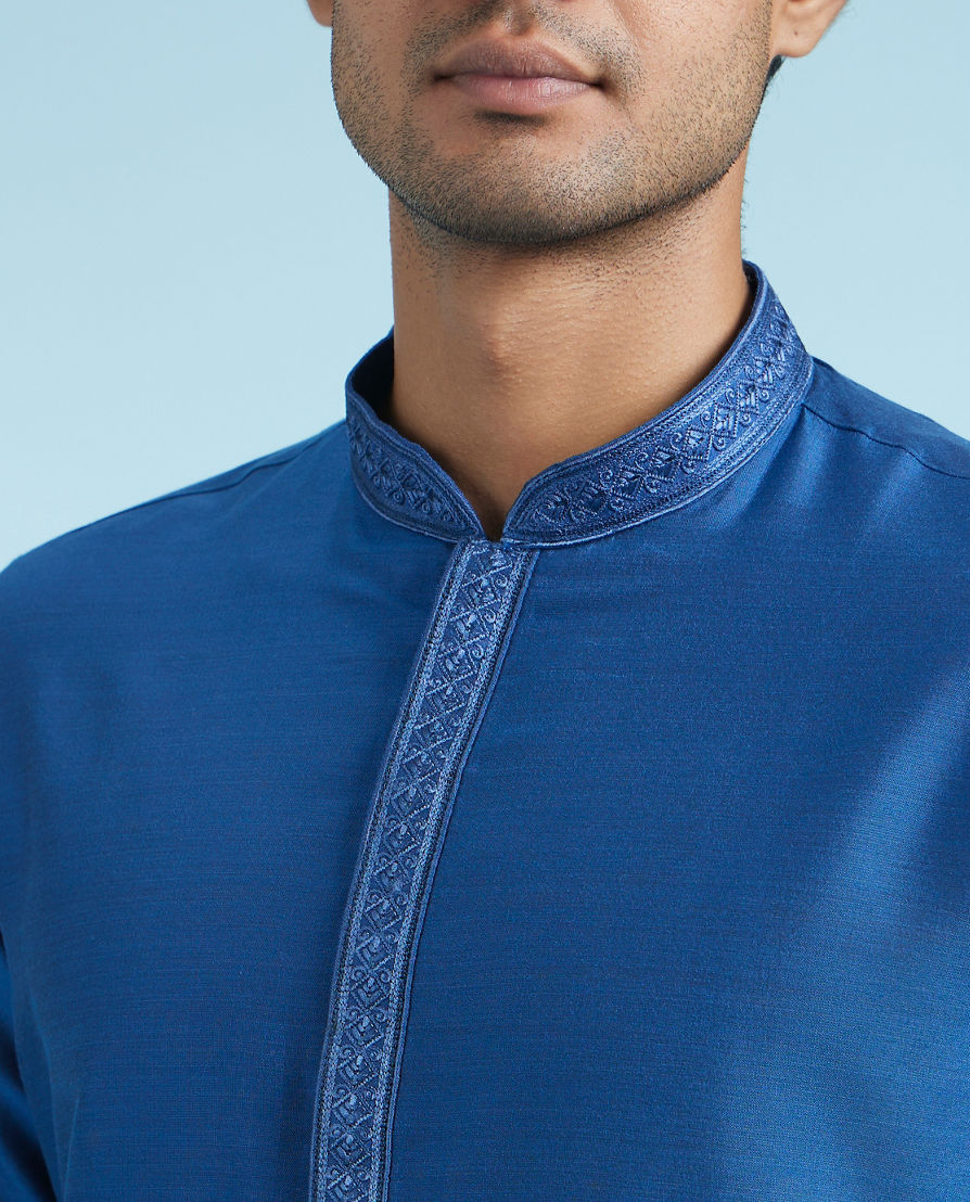 Diwas Men Ethereal Mid-Blue Elegance Kurta