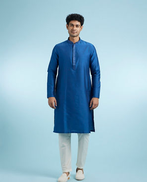 Diwas Men Ethereal Mid-Blue Elegance Kurta