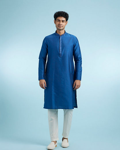 Diwas Men Ethereal Mid-Blue Elegance Kurta