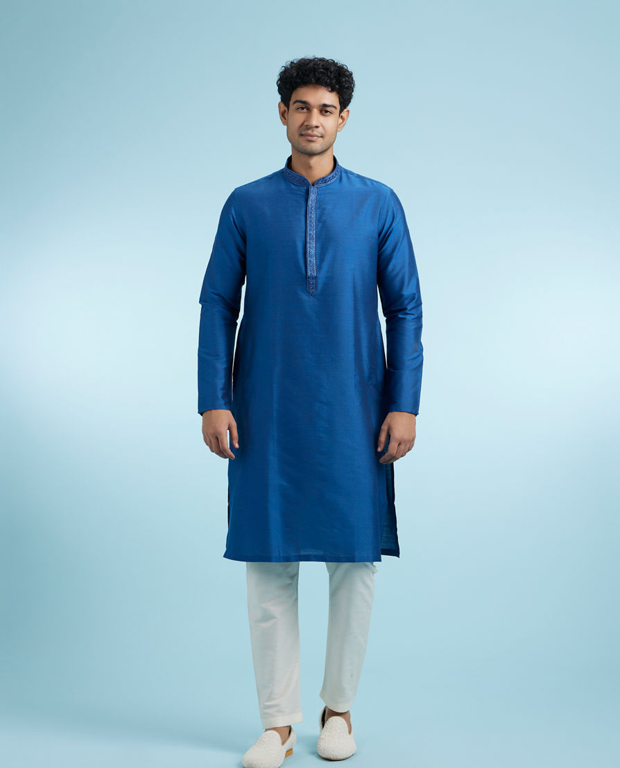 Diwas Men Ethereal Mid-Blue Elegance Kurta