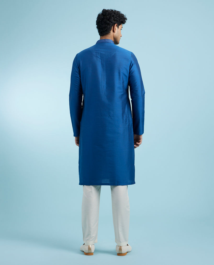 Diwas Men Ethereal Mid-Blue Elegance Kurta