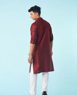 Diwas Men Maroon Royal Kurta