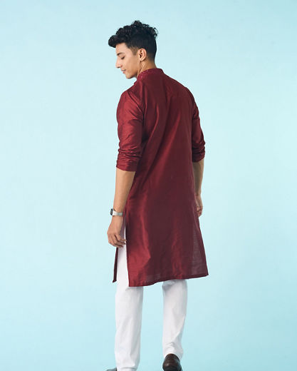 Diwas Men Maroon Royal Kurta
