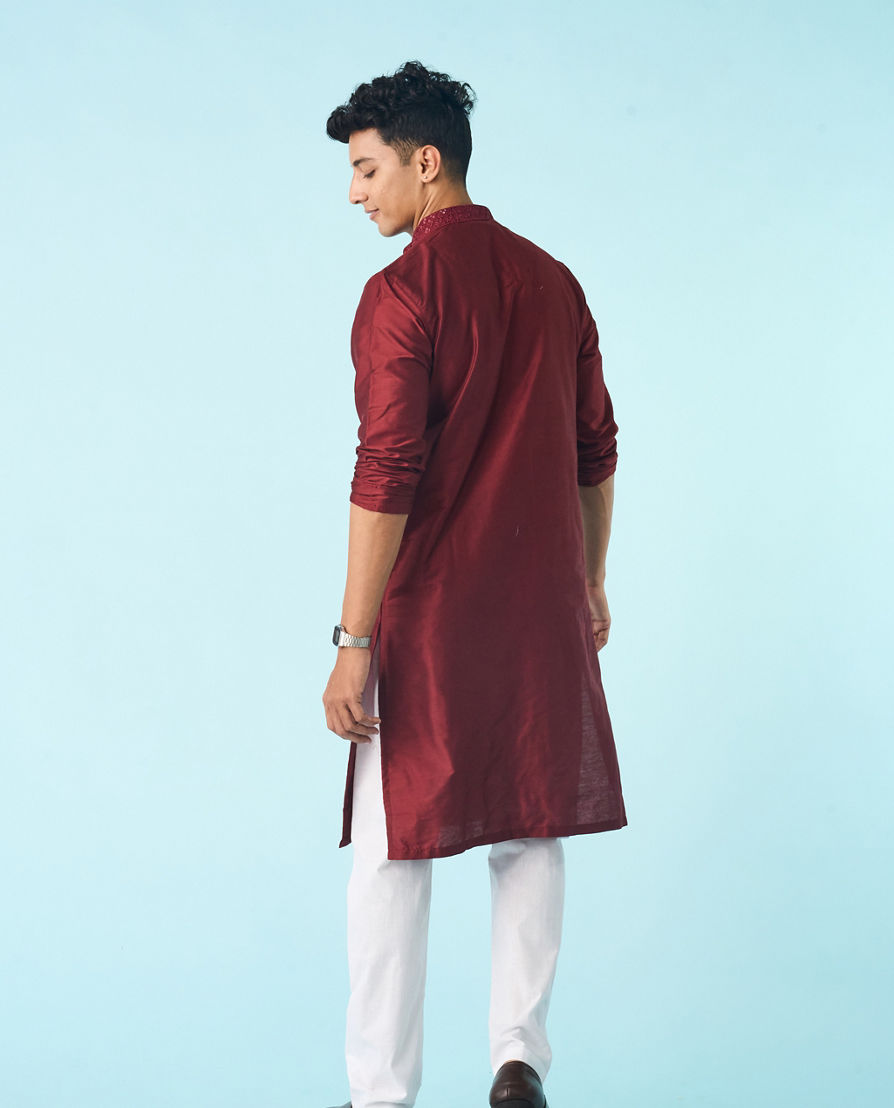 Diwas Men Maroon Royal Kurta
