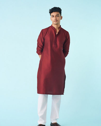 Diwas Men Maroon Royal Kurta