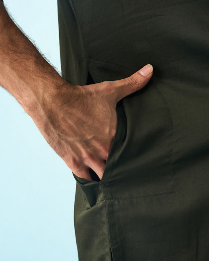 Diwas Men Olive Green Elegance Kurta