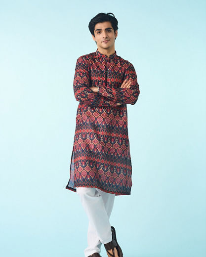 Diwas Men Dark Blue Enthralling Kurta