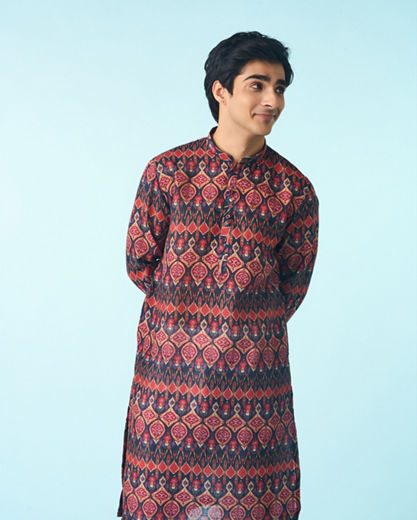 Diwas Men Dark Blue Enthralling Kurta