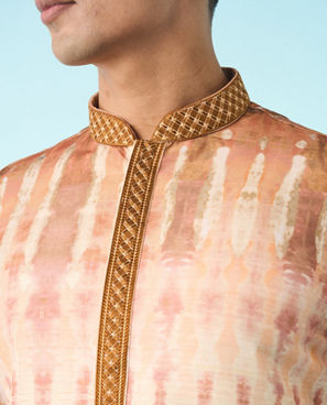 Diwas Men Mustard Art Silk Kurta