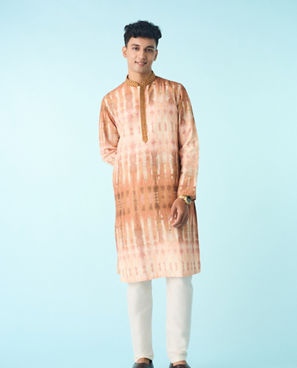 Diwas Men Mustard Art Silk Kurta
