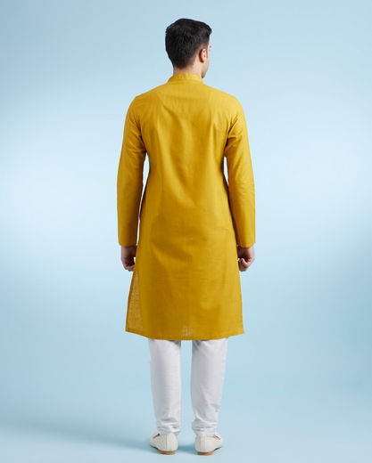 Diwas Men Vibrant Mustard Kurta