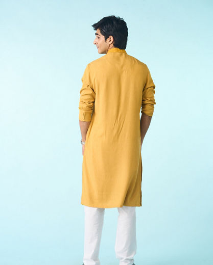 Diwas Men Regal Mustard Kurta