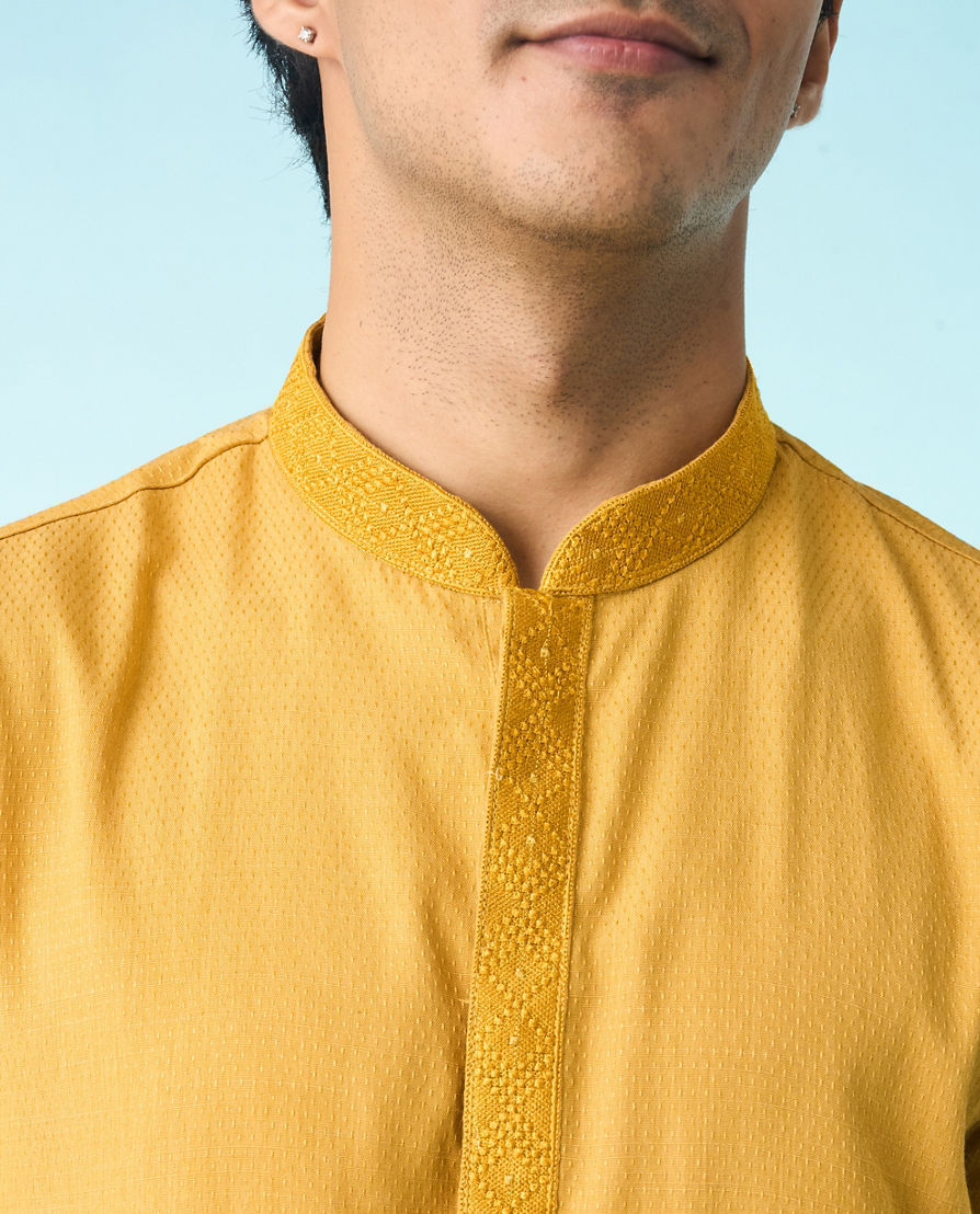 Diwas Men Regal Mustard Kurta