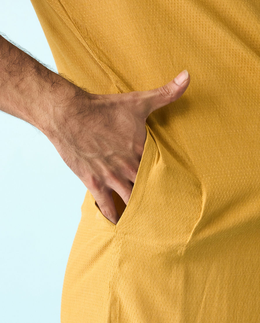 Diwas Men Regal Mustard Kurta