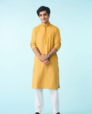 Diwas Men Regal Mustard Kurta