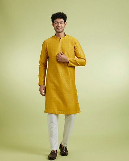 Diwas Men Radiant Mustard Kurta