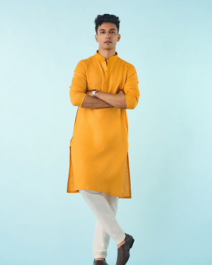 Diwas Men Mustard Delight Kurta