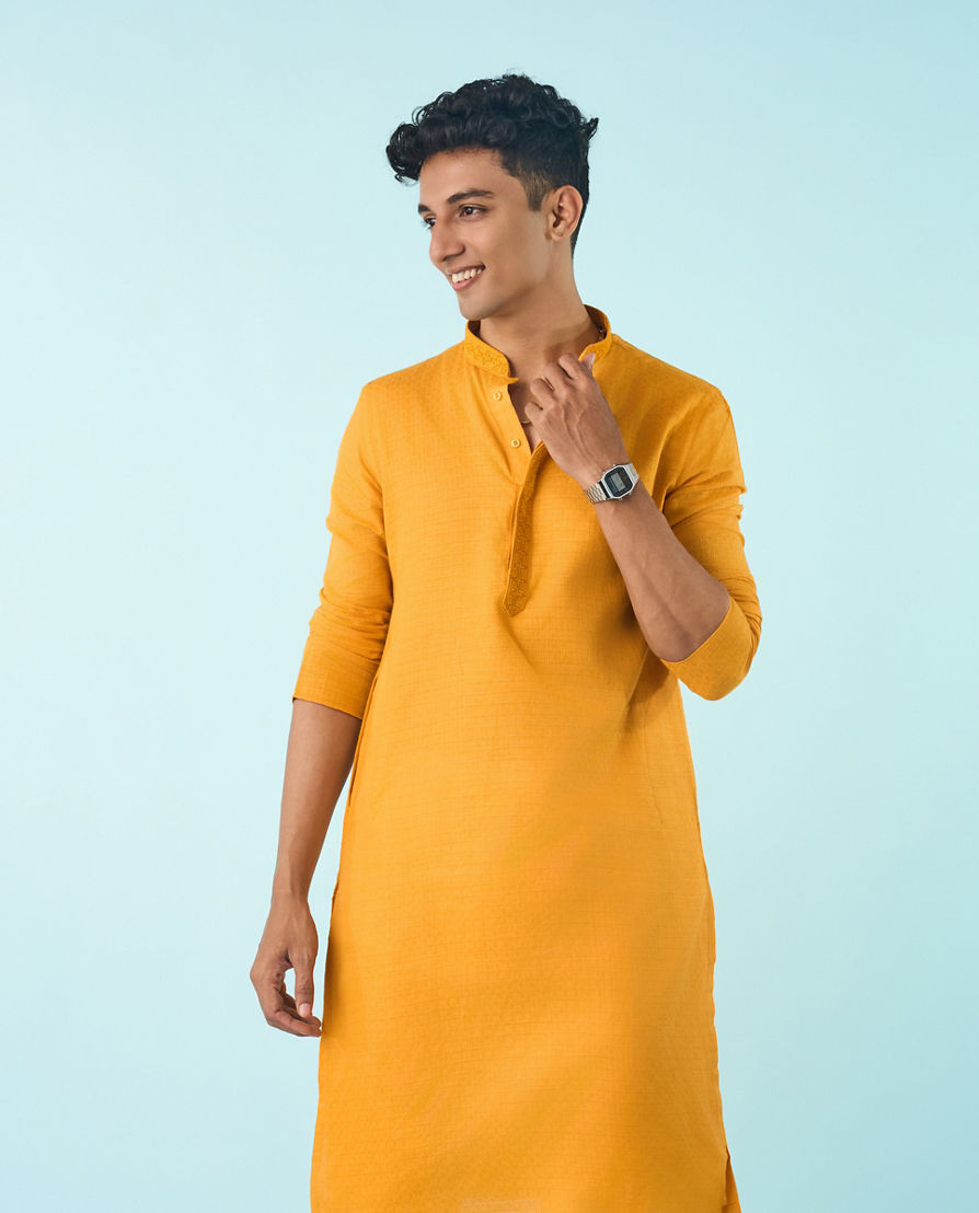Diwas Men Mustard Delight Kurta