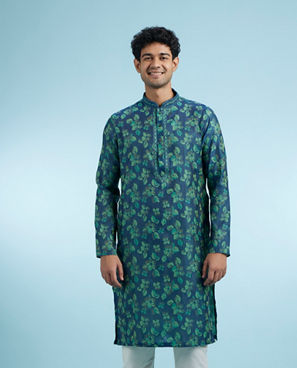 Diwas Men Mid Blue Extravagance Kurta