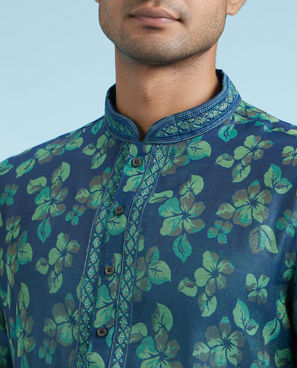 Diwas Men Mid Blue Extravagance Kurta