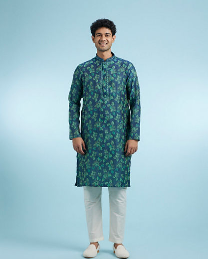Diwas Men Mid Blue Extravagance Kurta
