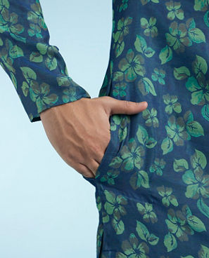 Diwas Men Mid Blue Extravagance Kurta