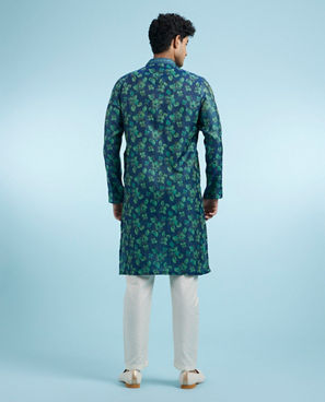 Diwas Men Mid Blue Extravagance Kurta