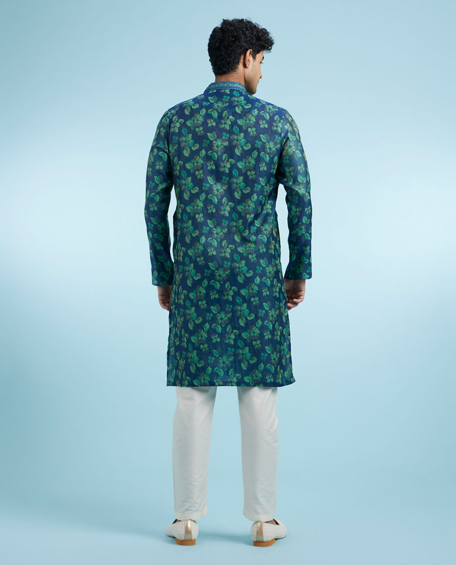Diwas Men Mid Blue Extravagance Kurta