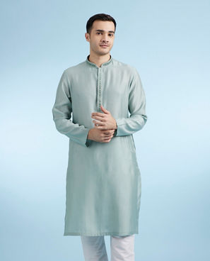 Diwas Men Radiant Mid Green Kurta
