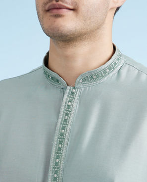 Diwas Men Radiant Mid Green Kurta