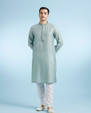 Diwas Men Radiant Mid Green Kurta