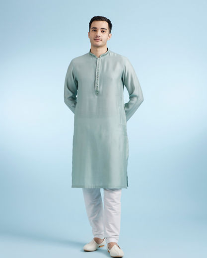 Diwas Men Radiant Mid Green Kurta