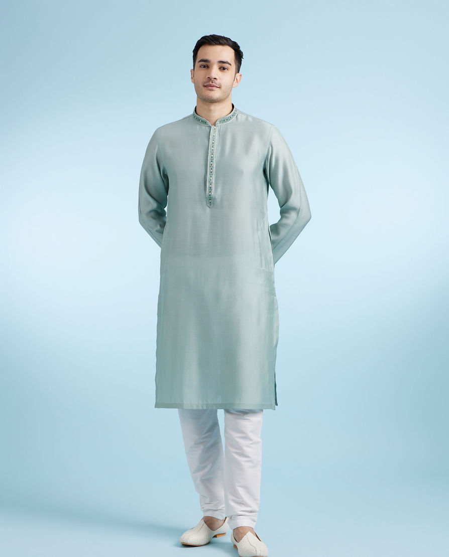 Diwas Men Radiant Mid Green Kurta