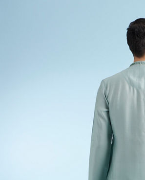 Diwas Men Radiant Mid Green Kurta