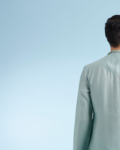 Diwas Men Radiant Mid Green Kurta