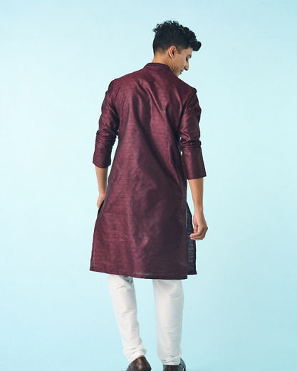 Diwas Men Regal Wine Elegant Festivity Kurta
