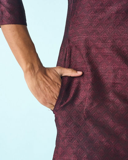 Diwas Men Regal Wine Elegant Festivity Kurta