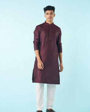 Diwas Men Regal Wine Elegant Festivity Kurta