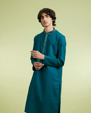 Diwas Men Teal Green Charm Kurta