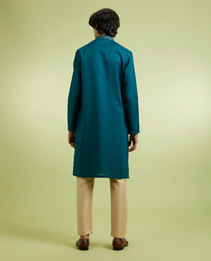 Diwas Men Teal Green Charm Kurta