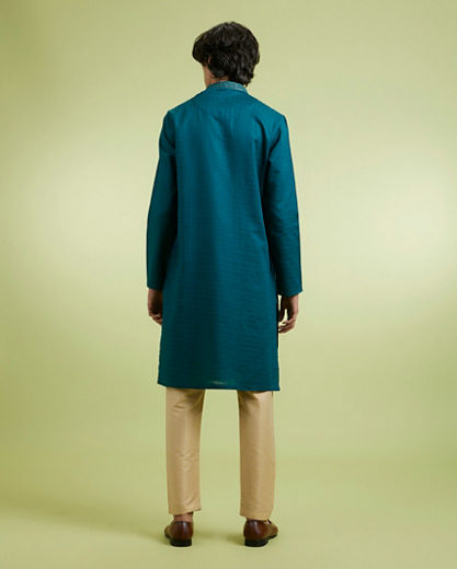 Diwas Men Teal Green Charm Kurta