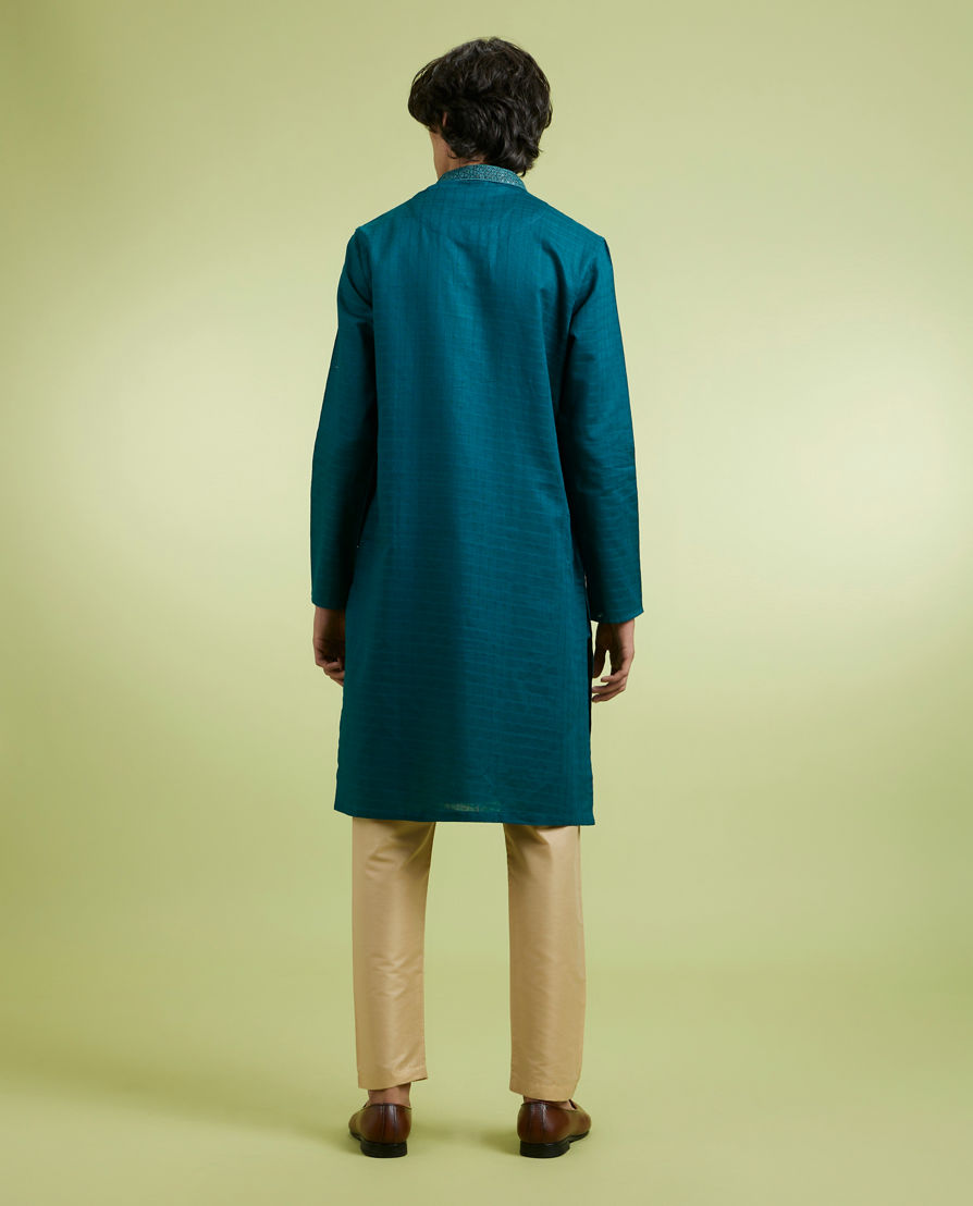 Diwas Men Teal Green Charm Kurta