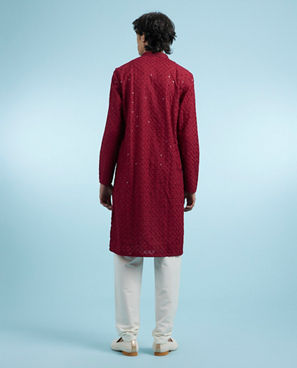 Diwas Men Maroon Majesty Cotton Kurta