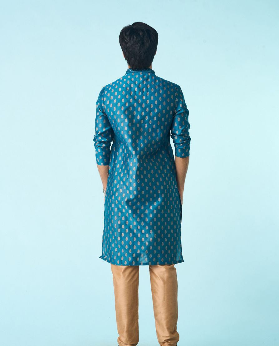 Diwas Men Teal Blue Elegance Kurta