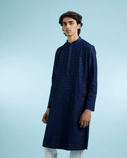 Diwas Men Dark Blue Enchanting Kurta