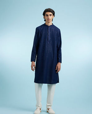 Diwas Men Dark Blue Enchanting Kurta