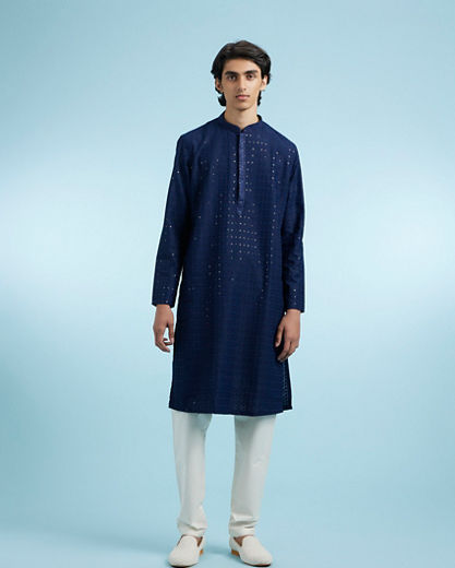 Diwas Men Dark Blue Enchanting Kurta